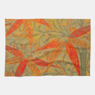 Morris & Co. Bamboe Patroon Godwin Oranje & Salie Theedoek