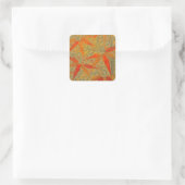 Morris & Co. Bamboe Patroon Godwin Oranje & Salie Vierkante Sticker (Tas)