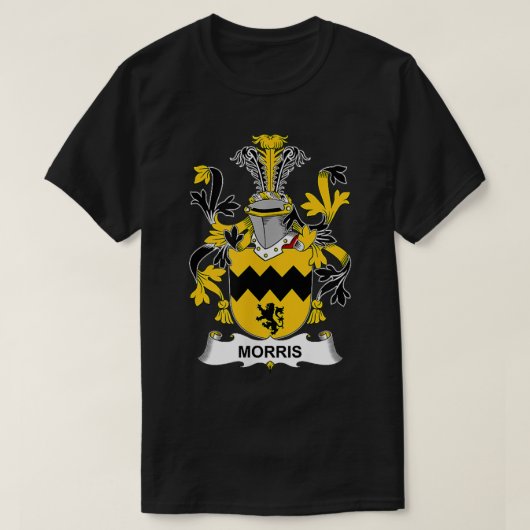 Morris Coat of Arms Family Crest T-shirt (Design voorkant)