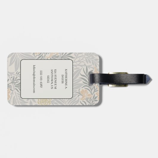 Morris Coral & Sage Larkspur Patroon Bagagelabel (Achterkant horizontaal)