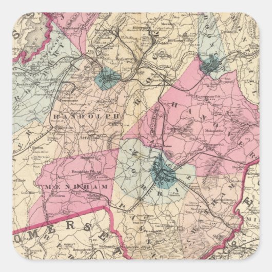 Morris County Vierkante Sticker (Voorkant)