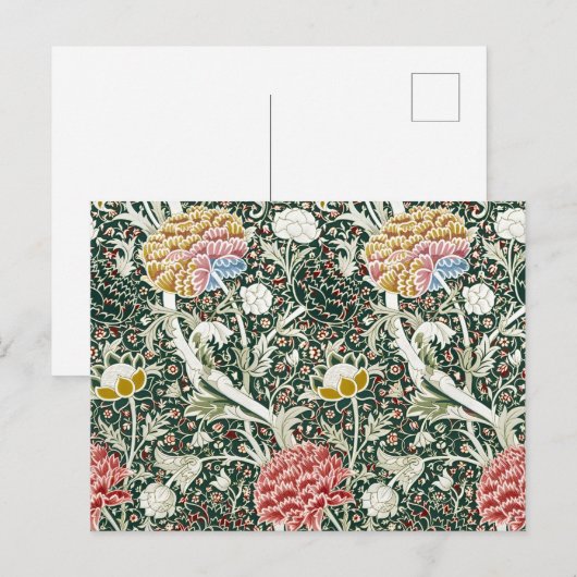 Morris Cray  Bloesem Floral Design Groen Briefkaart (Voorkant / Achterkant)
