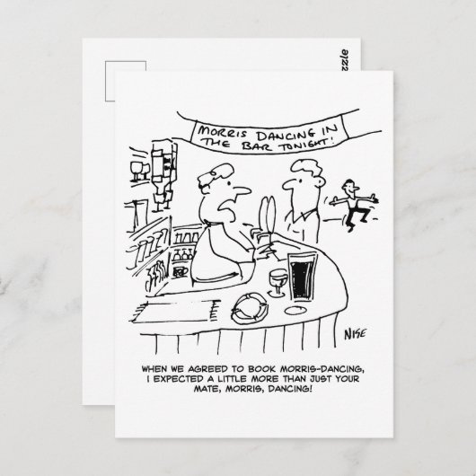 Morris Dancing in Pub. Traditional Morris Dancing Briefkaart (Voorkant / Achterkant)