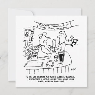 Morris Dancing in Pub. Traditional Morris Dancing Feestdagenkaart