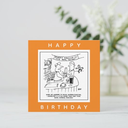 Morris Dancing in Pub. Traditional Morris Dancing Kaart (Staand voorkant)