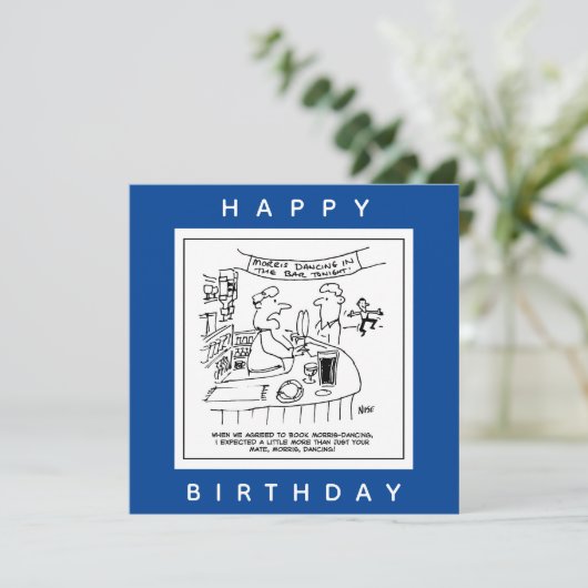 Morris Dancing in Pub. Traditional Morris Dancing Kaart (Staand voorkant)