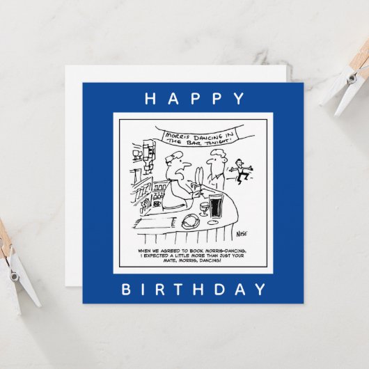 Morris Dancing in Pub. Traditional Morris Dancing Kaart (Voorkant / Achterkant in situ)