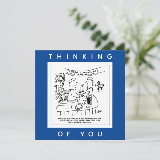 Morris Dancing in Pub. Traditional Morris Dancing Kaart (Staand voorkant)