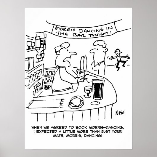 Morris Dancing in Pub. Traditional Morris Dancing Poster (Voorkant)