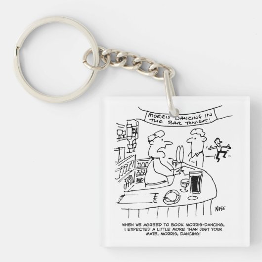 Morris Dancing in Pub. Traditional Morris Dancing Sleutelhanger (voorkant)