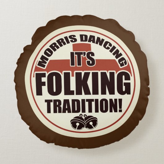 Morris Dancing, Tradition Sepia Tone Rond Kussen (Voorkant)
