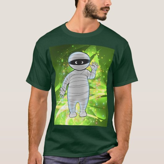 Morris de mummie op groen t-shirt (Voorkant)