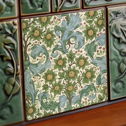 Morris Dearle Art Nouveau Floral Victoriaans Repro Tegeltje