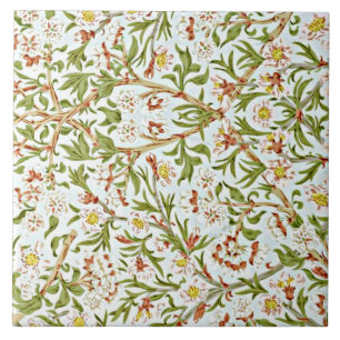 Morris - Delicate Bloem Motief Tegeltje