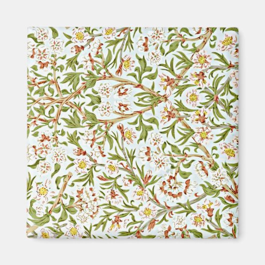 Morris - Delicate Floral Blossom Pattern Magneet (Voorkant)