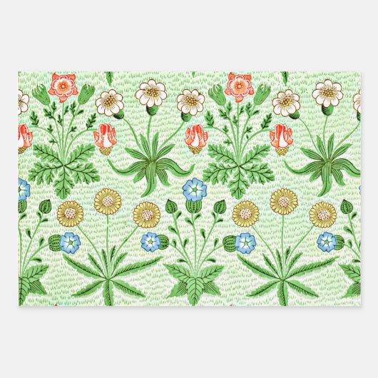 Morris: Drie patronen: Blauwe Mallow, Fruit, Daisy Inpakpapier Vel (Voorkant 3)