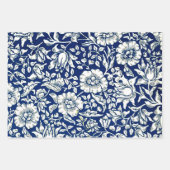 Morris: Drie patronen: Blauwe Mallow, Fruit, Daisy Inpakpapier Vel (Voorkant)