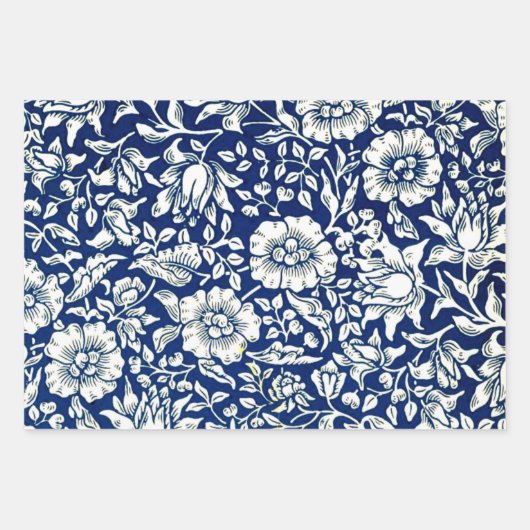 Morris: Drie patronen: Blauwe Mallow, Fruit, Daisy Inpakpapier Vel (Voorkant)