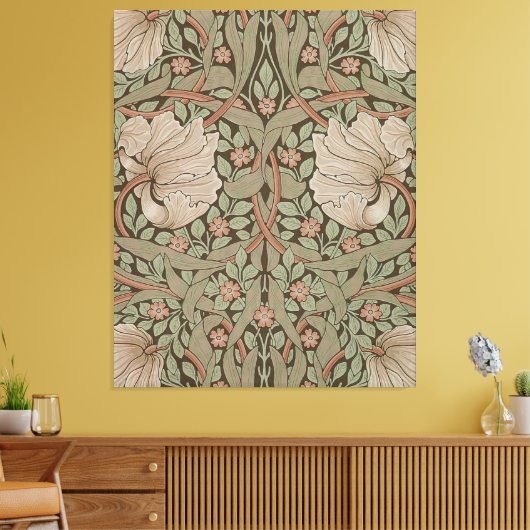 Morris Earth tone Pimpernel  Pattern Canvas Afdruk (Insitu (Woonkamer))