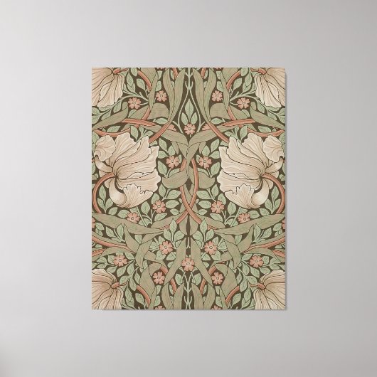 Morris Earth tone Pimpernel Pattern Canvas Afdruk (Voorkant)
