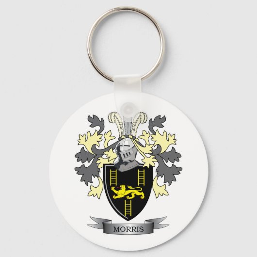 Morris Family Crest Coat of Arms Sleutelhanger (Voorkant)