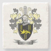 Morris Family Crest Coat of Arms Stenen Onderzetter (Voorkant)