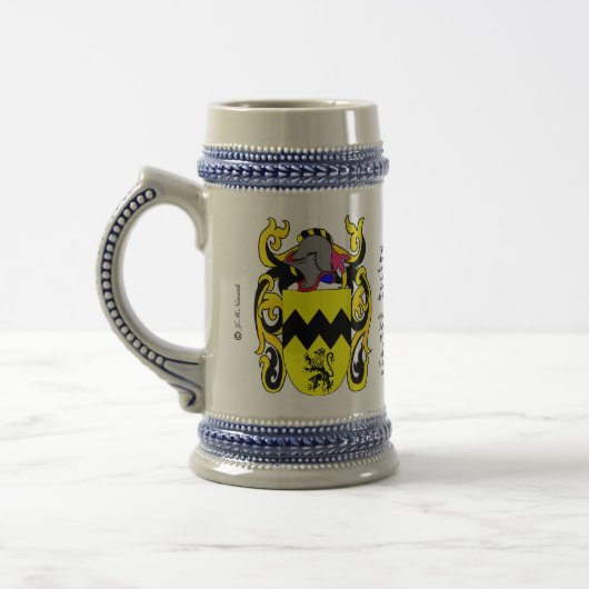 Morris Family Crest Stein Bierpul (Links)