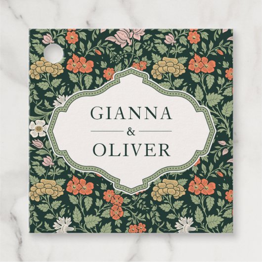 Morris Floral Garden bruiloft Bedankjes Labels (Voorkant)