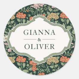 Morris Floral Garden bruiloft Ronde Sticker