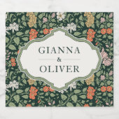 Morris Floral Garden bruiloft Sparkling Wijnetiket (Enkel label)