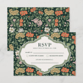 Morris Floral Garden Wedding RSVP-kaart Kaart (Voorkant / Achterkant)