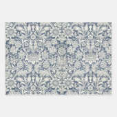  Morris Floral Sunflower Grapes Blue Yellow Inpakpapier Vel (Voorkant)