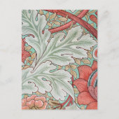 Morris  Foliage & Floral Patroon Rode Stijl Briefkaart (Voorkant)