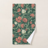 Morris Garden Groen & Rood Bloemen Badhanddoek Set Bad Handdoek (Handdoek)