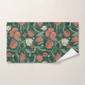 Morris Garden Groen & Rood Bloemen Badhanddoek Set Bad Handdoek (Handdoek)