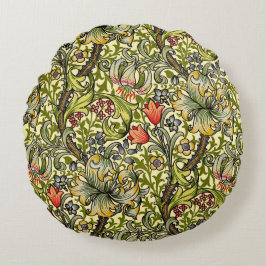 Morris Golden Lily Pattern Cushions Rond Kussen
