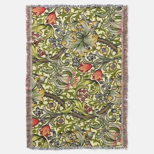 Morris Golden Lily Pattern Rugs Deken (Voorkant Verticaal)