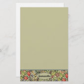 Morris Golden Lily Wallpaper Pattern Monogram Briefpapier (Voorkant / Achterkant)