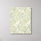 Morris Green Chrysanthemum Victoriaans Pattern Canvas Afdruk (Voorkant)