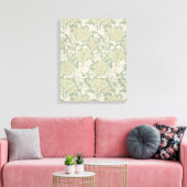 Morris Green Chrysanthemum Victoriaans Pattern Canvas Afdruk (Insitu (Woonkamer))