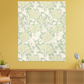 Morris Green Chrysanthemum Victoriaans Pattern Canvas Afdruk (Insitu (Woonkamer))