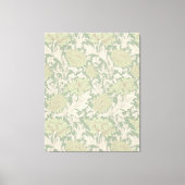 Morris Green Chrysanthemum Victoriaans Pattern Canvas Afdruk (Voorkant)