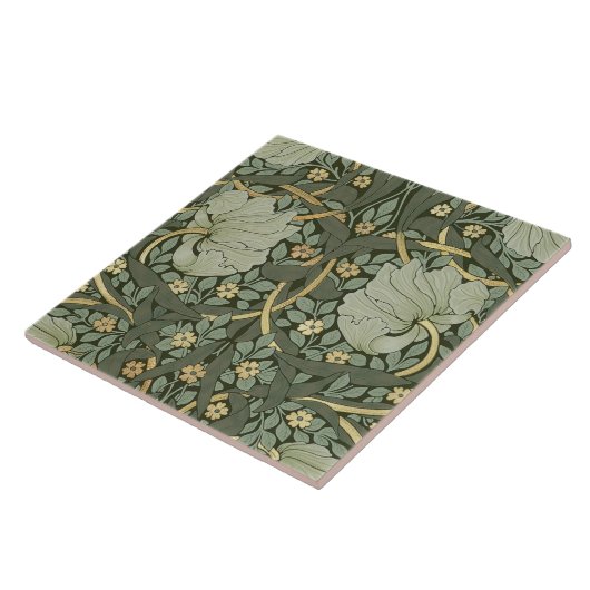 Morris Green Gold Pimpernel  Pattern Tegeltje (Zijkant)