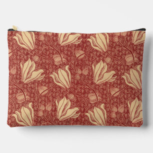 Morris Inspired Lily Bloem Botanische Rode Textiel Etui