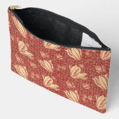 Morris Inspired Lily Bloem Botanische Rode Textiel Etui (Open)