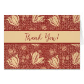 Morris Inspired Lily Flower Botanische rode textie (Voorkant Horizontaal)