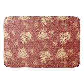 Morris Inspired Lily Flower Botanische rode textie Badmat (Voorkant)