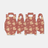 Morris Inspired Lily Flower Botanische rode textie Bedankdoosjes (Uitgevouwen)