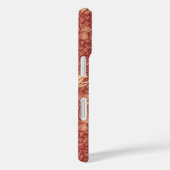 Morris Inspired Lily Flower Botanische rode textie Case-Mate iPhone Case (Achterkant / Rechts)