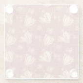 Morris Inspired Lily Flower Botanische rode textie Glazen Onderzetter (Achterkant)